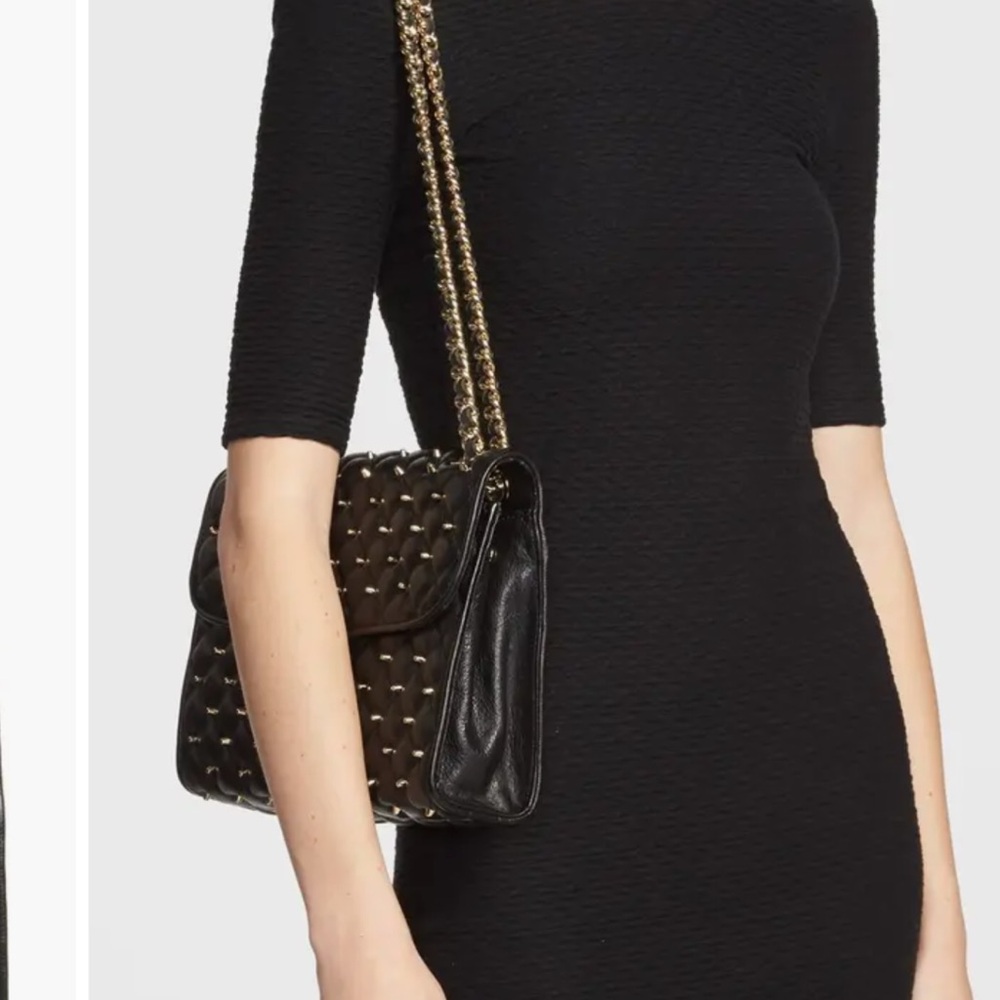 Rebecca Minkoff Quilted Affair Studed Green Chain Shoulder/Crossbody Bag